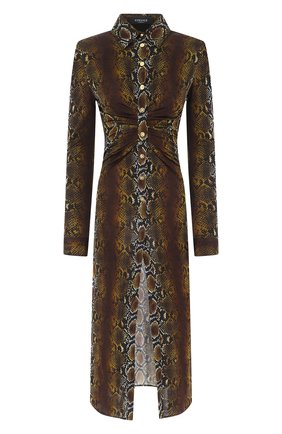 Женское платье из вискозы VERSACE коричневого цвета по цене 156500 руб., арт. A88465/1F00460 | Фото 1 Женское платье из вискозы VERSACE коричневого цвета, арт. A88465/1F00460 | Фото 1