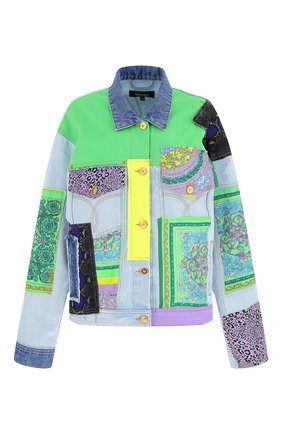Женская джинсовая куртка VERSACE разноцветного цвета по цене 262500 руб., арт. A88516/1F00408 | Фото 1 Женская джинсовая куртка VERSACE разноцветного цвета, арт. A88516/1F00408 | Фото 1