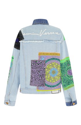 Женская джинсовая куртка VERSACE разноцветного цвета по цене 262500 руб., арт. A88516/1F00408 | Фото 2 Женская джинсовая куртка VERSACE разноцветного цвета, арт. A88516/1F00408 | Фото 2