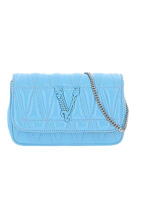Женская сумка virtus mini VERSACE голубого цвета по цене 72500 руб., арт. DBFI002/DNAPLT | Фото 1 Женская сумка virtus mini VERSACE голубого цвета, арт. DBFI002/DNAPLT | Фото 1