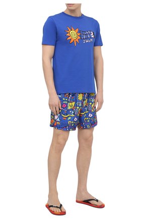 Мужская хлопковая футболка MOSCHINO темно-синего цвета по цене 12300 руб., арт. A1904/2808 | Фото 2 Мужская хлопковая футболка MOSCHINO темно-синего цвета, арт. A1904/2808 | Фото 2
