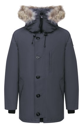 Мужская пуховая парка chateau с меховой отделкой CANADA GOOSE темно-серого цвета по цене 117500 руб., арт. 3426MB | Фото 1 Мужская пуховая парка chateau с меховой отделкой CANADA GOOSE темно-серого цвета, арт. 3426MB | Фото 1