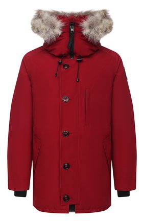 Мужская пуховая парка chateau с меховой отделкой CANADA GOOSE красного цвета по цене 117500 руб., арт. 3426MB | Фото 1 Мужская пуховая парка chateau с меховой отделкой CANADA GOOSE красного цвета, арт. 3426MB | Фото 1