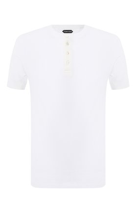 Мужская хлопковая футболка TOM FORD белого цвета по цене 35950 руб., арт. BW402/TFJ957 | Фото 1 Мужская хлопковая футболка TOM FORD белого цвета, арт. BW402/TFJ957 | Фото 1 (Принт: Без принта; Мужское Кросс-КТ: Футболка-одежда; Длина (для топов): Стандартные; Материал внешний: Хлопок; Стили: Кэжуэл; Рукава: Короткие)