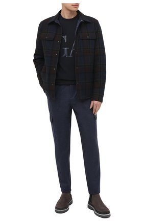 Мужской свитшот GIORGIO ARMANI темно-синего цвета по цене 68150 руб., арт. 3KSM79/SJSUZ | Фото 2 Мужской свитшот GIORGIO ARMANI темно-синего цвета, арт. 3KSM79/SJSUZ | Фото 2