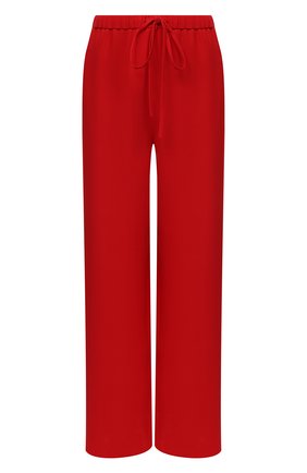 Женские шелковые брюки VALENTINO красного цвета, арт. VB3RB4551MM | Фото 1 (Женское Кросс-КТ: Брюки-одежда; Материал внешний: Шелк; Силуэт Ж (брюки и джинсы): Широкие; Стили: Кэжуэл; Длина (брюки, джинсы): Удлиненные)