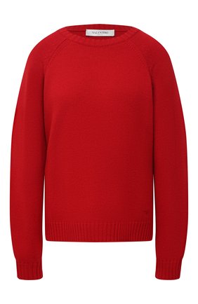 Женский кашемировый свитер VALENTINO красного цвета по цене 158500 руб., арт. VB3KCB80652 | Фото 1 Женский кашемировый свитер VALENTINO красного цвета, арт. VB3KCB80652 | Фото 1