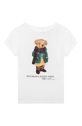 Детский хлопковая футболка RALPH LAUREN белого цвета по цене 2875 руб., арт. 310799106 | Фото 1 Детский хлопковая футболка RALPH LAUREN белого цвета, арт. 310799106 | Фото 1