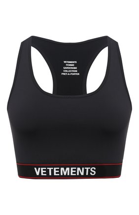 Женская топ VETEMENTS черного цвета по цене 23600 руб., арт. WE51T0100B 1332/BLACK | Фото 1 Женская топ VETEMENTS черного цвета, арт. WE51T0100B 1332/BLACK | Фото 1