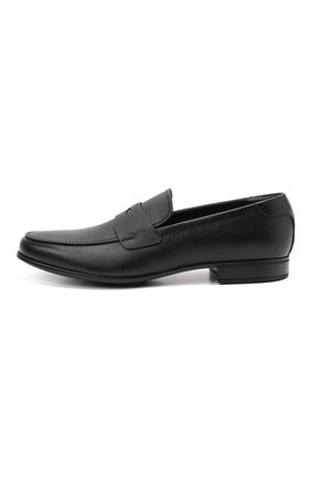 Мужские кожаные пенни-лоферы PRADA черного цвета, арт. 2DC213-053-F0002-G000 | Фото 3 (Материал внешний: Кожа; Мужское Кросс-КТ: Лоферы-обувь; Стили: Классический)