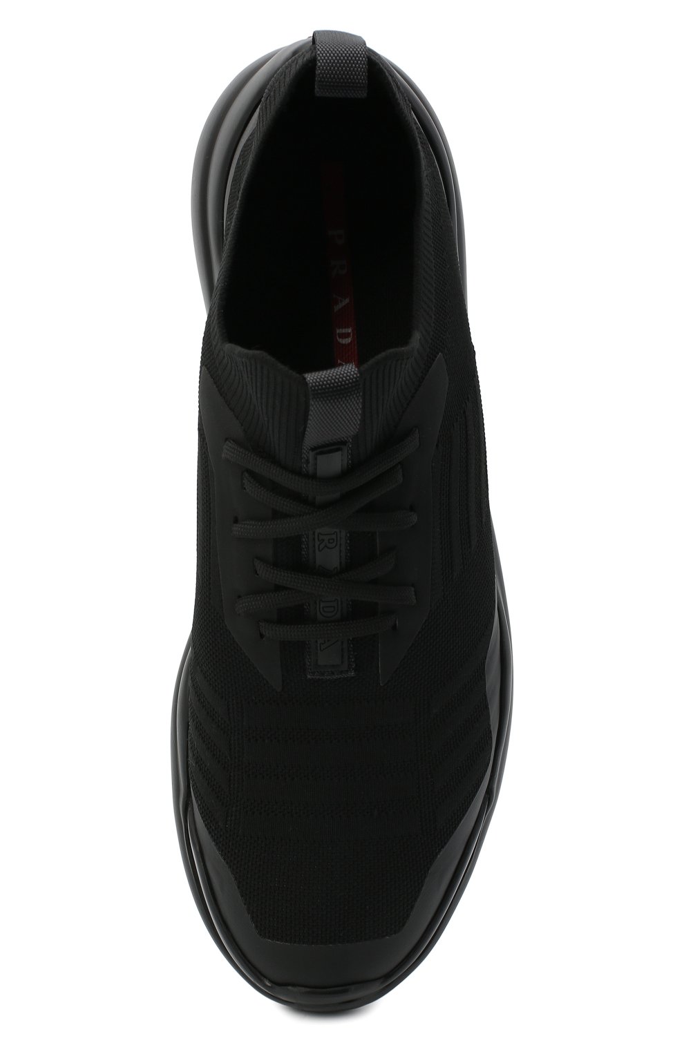 Мужские кроссовки toblach techno knit lr PRADA черного цвета, арт. 4E3536-3KFP-F0002 | Фото 5 (Материал внешний: Текстиль; Материал утеплителя: Без утеплителя; Подошва: Массивная; Стили: Спорт)