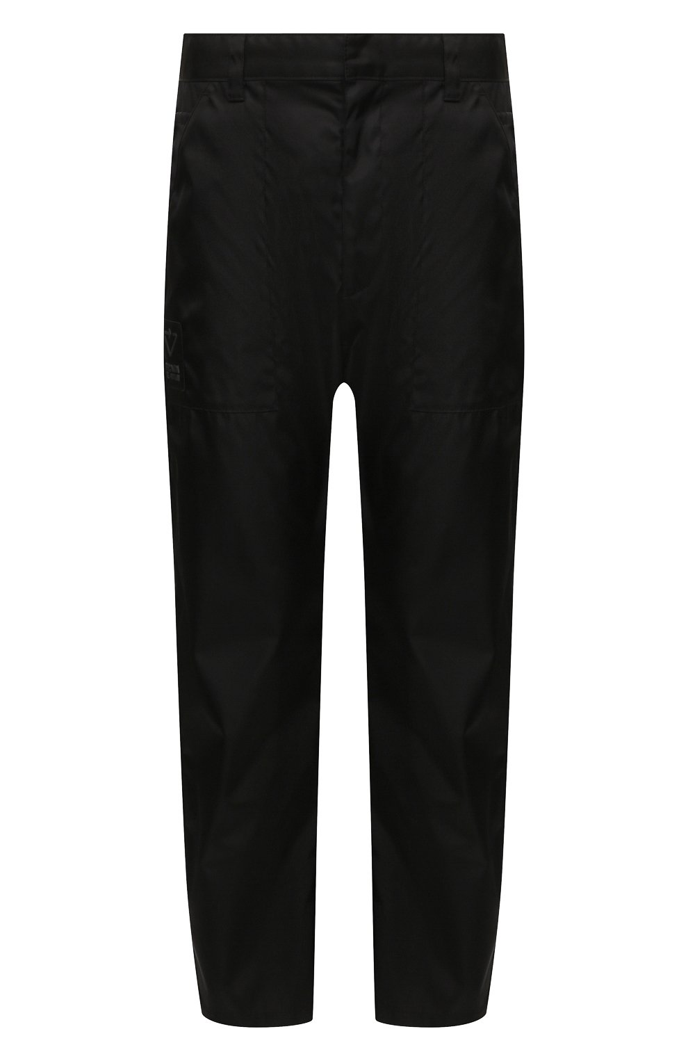 Мужские брюки PRADA черного цвета, арт. SPH85-1YFL-F0002-202 | Фото 1 (Случай: Повседневный; Материал внешний: Синтетический материал; Стили: Минимализм; Длина (брюки, джинсы): Укороченные)