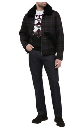 Мужские замшевые ботинки PRADA коричневого цвета по цене 75000 руб., арт. 2TF031-3D8E-F0003-A000 | Фото 2 Мужские замшевые ботинки PRADA коричневого цвета, арт. 2TF031-3D8E-F0003-A000 | Фото 2