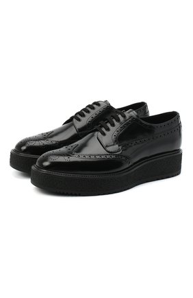 Мужской кожаные дерби PRADA черного цвета по цене 70000 руб., арт. 2EG015-P39-F0002-X020 | Фото 1 Мужской кожаные дерби PRADA черного цвета, арт. 2EG015-P39-F0002-X020 | Фото 1