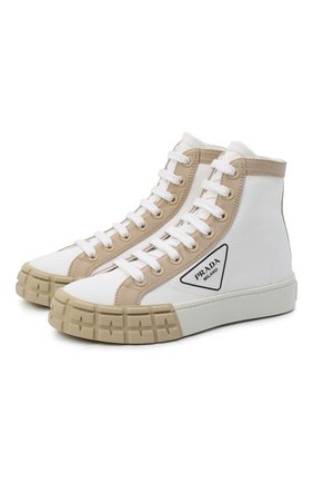 Женские текстильные кеды PRADA белого цвета по цене 65000 руб., арт. 1T941L-89C-F074A-035 | Фото 1 Женские текстильные кеды PRADA белого цвета, арт. 1T941L-89C-F074A-035 | Фото 1