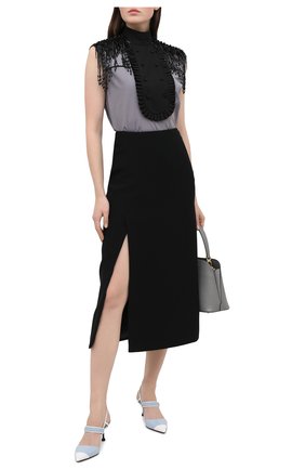 Женская юбка из вискозы PRADA черного цвета по цене 94000 руб., арт. P115SC-186-F0002-202 | Фото 2 Женская юбка из вискозы PRADA черного цвета, арт. P115SC-186-F0002-202 | Фото 2