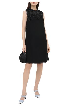 Женское платье из вискозы PRADA черного цвета по цене 315000 руб., арт. P3C70R-1X5X-F0002-202 | Фото 2 Женское платье из вискозы PRADA черного цвета, арт. P3C70R-1X5X-F0002-202 | Фото 2
