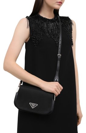 Женская сумка PRADA черного цвета по цене 150000 руб., арт. 1BD258-2DLN-F0002-OOM | Фото 2 Женская сумка PRADA черного цвета, арт. 1BD258-2DLN-F0002-OOM | Фото 2