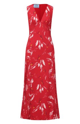 Женское платье PRADA красного цвета по цене 165000 руб., арт. P3B23-1XFF-F0011-202 | Фото 1 Женское платье PRADA красного цвета, арт. P3B23-1XFF-F0011-202 | Фото 1