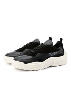 Мужские кожаные кроссовки gumboy valentino garavani VALENTINO черного цвета по цене 49850 руб., арт. VY2S0B17/VRN | Фото 1 Мужские кожаные кроссовки gumboy valentino garavani VALENTINO черного цвета, арт. VY2S0B17/VRN | Фото 1