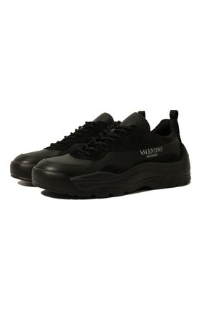 Мужские кожаные кроссовки gumboy valentino garavani VALENTINO черного цвета по цене 49850 руб., арт. VY2S0B17/VRN | Фото 1 Мужские кожаные кроссовки gumboy valentino garavani VALENTINO черного цвета, арт. VY2S0B17/VRN | Фото 1