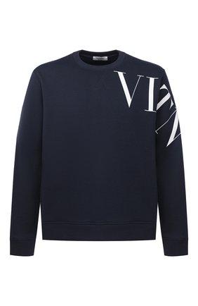 Мужской хлопковый свитшот VALENTINO темно-синего цвета по цене 56300 руб., арт. VV3MF10G745 | Фото 1 Мужской хлопковый свитшот VALENTINO темно-синего цвета, арт. VV3MF10G745 | Фото 1