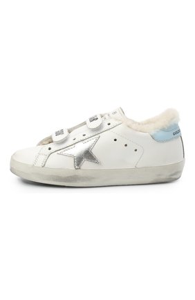 Детские кожаные кеды GOLDEN GOOSE DELUXE BRAND белого цвета по цене 22550 руб., арт. GYF00111.F000431 | Фото 2 Детские кожаные кеды GOLDEN GOOSE DELUXE BRAND белого цвета, арт. GYF00111.F000431 | Фото 2