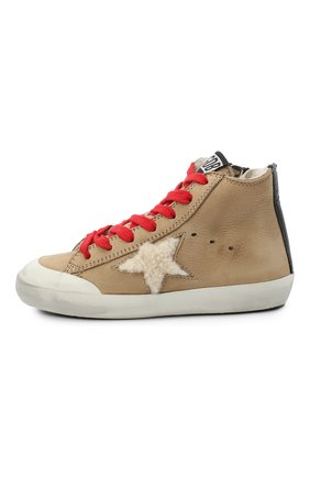 Детские кожаные кеды GOLDEN GOOSE DELUXE BRAND бежевого цвета по цене 25500 руб., арт. GYF00114.F000453 | Фото 2 Детские кожаные кеды GOLDEN GOOSE DELUXE BRAND бежевого цвета, арт. GYF00114.F000453 | Фото 2