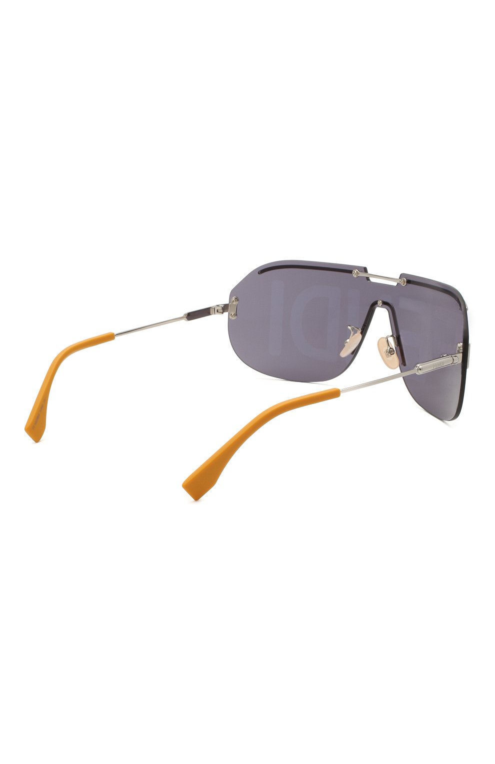 Женские солнцезащитные очки FENDI черного цвета, арт. M0098 KU2 | Фото 4 (Тип очков: С/з; Очки форма: Маска; Оптика Гендер: оптика-женское)