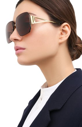 Женские солнцезащитные очки BOTTEGA VENETA темно-коричневого цвета по цене 39950 руб., арт. BV1085SA 002 | Фото 2 Женские солнцезащитные очки BOTTEGA VENETA темно-коричневого цвета, арт. BV1085SA 002 | Фото 2