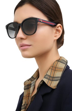 Женские солнцезащитные очки GUCCI черного цвета по цене 28250 руб., арт. GG0854SK 002 | Фото 2 Женские солнцезащитные очки GUCCI черного цвета, арт. GG0854SK 002 | Фото 2