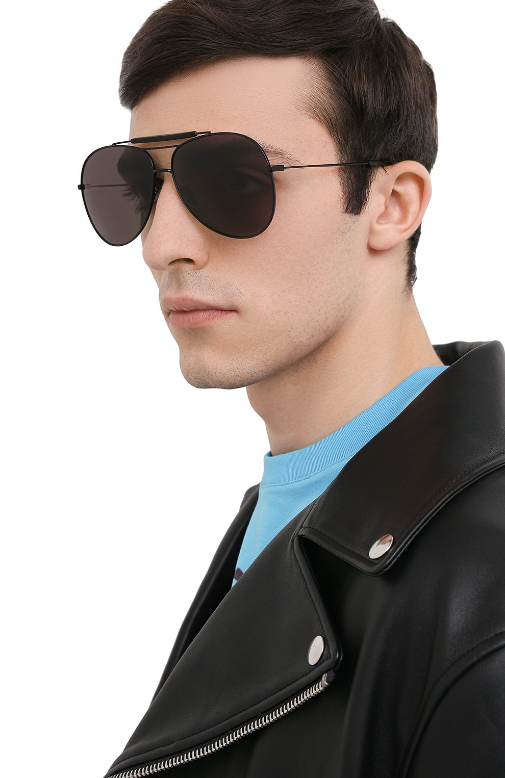 Женские солнцезащитные очки SAINT LAURENT черного цвета по цене 35900 руб., арт. CLASSIC 11 0VER 002 | Фото 3 Женские солнцезащитные очки SAINT LAURENT черного цвета, арт. CLASSIC 11 0VER 002 | Фото 3 (Тип очков: С/з; Очки форма: Авиаторы; Оптика Гендер: оптика-унисекс)