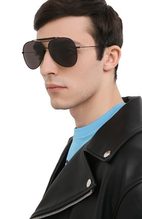 Женские солнцезащитные очки SAINT LAURENT черного цвета, арт. CLASSIC 11 0VER 002 | Фото 3 (Тип очков: С/з; Очки форма: Авиаторы; Оптика Гендер: оптика-унисекс)