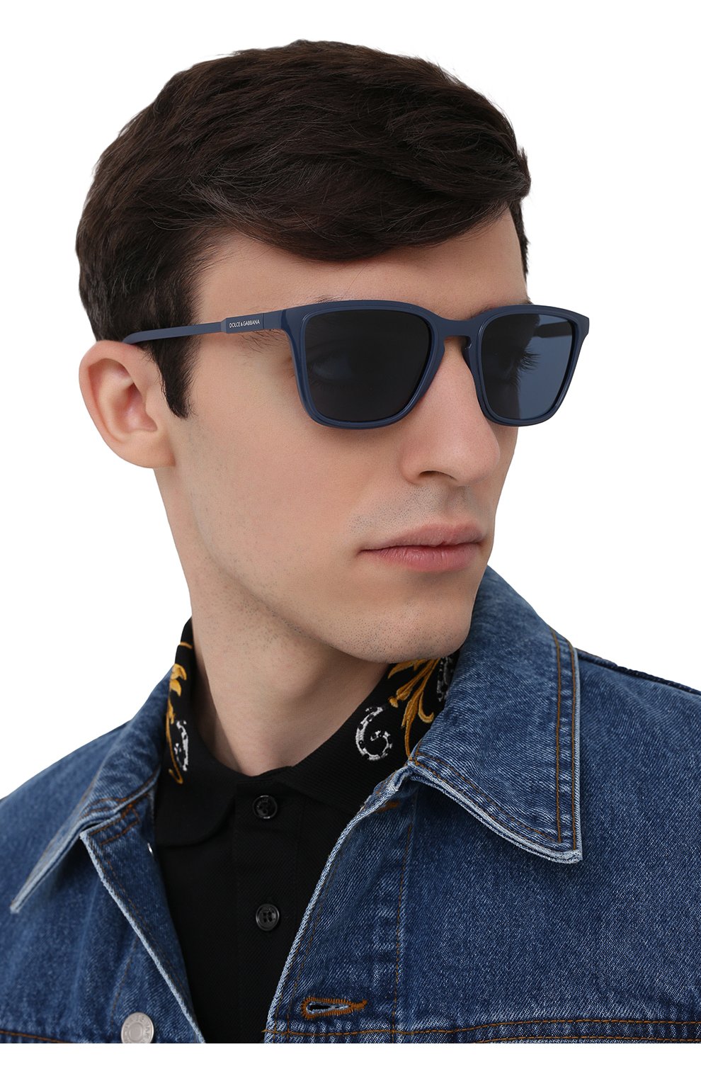 Мужские солнцезащитные очки DOLCE & GABBANA синего цвета по цене 14700 руб., арт. 6145-329480 | Фото 2 Мужские солнцезащитные очки DOLCE & GABBANA синего цвета, арт. 6145-329480 | Фото 2