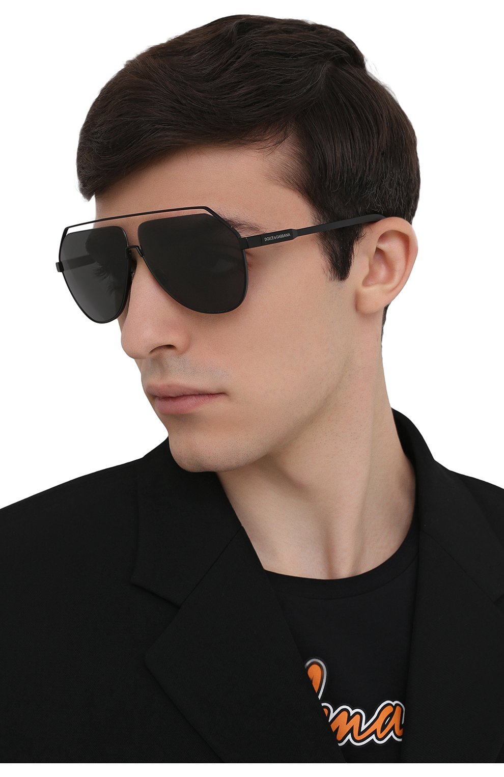 Мужские солнцезащитные очки DOLCE & GABBANA черного цвета по цене 16300 руб., арт. 2266-110687 | Фото 2 Мужские солнцезащитные очки DOLCE & GABBANA черного цвета, арт. 2266-110687 | Фото 2