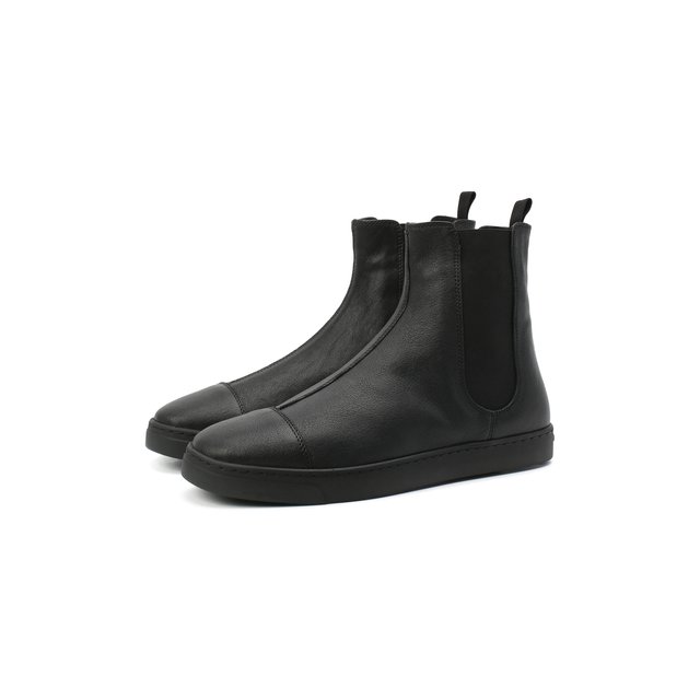 Кожаные ботинки Giorgio Armani черного цвета