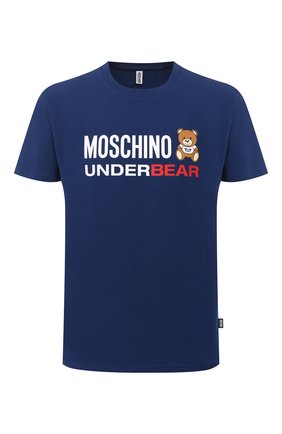 Мужская хлопковая футболка MOSCHINO темно-синего цвета по цене 11150 руб., арт. A1914/8107 | Фото 1 Мужская хлопковая футболка MOSCHINO темно-синего цвета, арт. A1914/8107 | Фото 1 (Стили: Кэжуэл; Мужское Кросс-КТ: Футболка-одежда, Футболка-белье; Рукава: Короткие; Длина (для топов): Стандартные; Материал внешний: Хлопок; Кросс-КТ: домашняя одежда; Принт: С принтом)