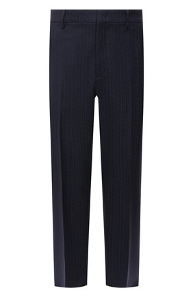 Мужские шерстяные брюки VALENTINO синего цвета, арт. VV3RBG006R8 | Фото 1 (Стили: Кэжуэл; Материал внешний: Шерсть; Случай: Повседневный; Длина (брюки, джинсы): Стандартные; Региональные ограничения белый список (Axapta Mercury): RU)