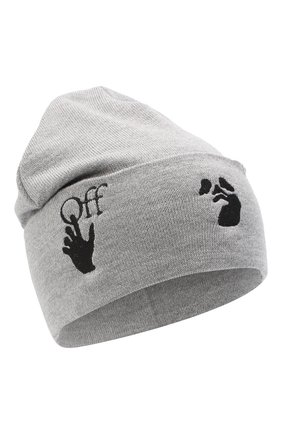 Мужская шерстяная шапка OFF-WHITE серого цвета по цене 17700 руб., арт. 0MLC012R21KNI001 | Фото 1 Мужская шерстяная шапка OFF-WHITE серого цвета, арт. 0MLC012R21KNI001 | Фото 1