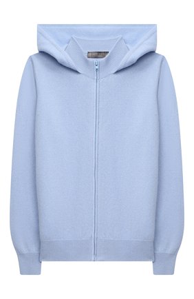 Детский кашемировый кардиган с капюшоном GIORGETTI CASHMERE голубого цвета по цене 24800 руб., арт. MB452/8A-14A | Фото 1 Детский кашемировый кардиган с капюшоном GIORGETTI CASHMERE голубого цвета, арт. MB452/8A-14A | Фото 1