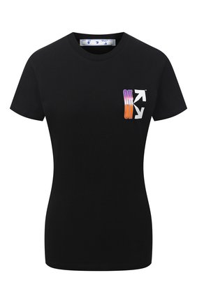 Женская хлопковая футболка OFF-WHITE черного цвета по цене 26050 руб., арт. 0WAA040R21JER001 | Фото 1 Женская хлопковая футболка OFF-WHITE черного цвета, арт. 0WAA040R21JER001 | Фото 1