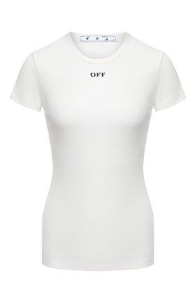Женская хлопковая футболка OFF-WHITE белого цвета по цене 23350 руб., арт. 0WAA065R21JER001 | Фото 1 Женская хлопковая футболка OFF-WHITE белого цвета, арт. 0WAA065R21JER001 | Фото 1