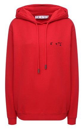 Женский хлопковое худи OFF-WHITE красного цвета по цене 39100 руб., арт. 0WBB035R21JER004 | Фото 1 Женский хлопковое худи OFF-WHITE красного цвета, арт. 0WBB035R21JER004 | Фото 1