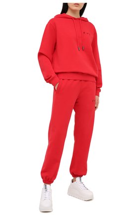 Женский хлопковое худи OFF-WHITE красного цвета по цене 39100 руб., арт. 0WBB035R21JER004 | Фото 2 Женский хлопковое худи OFF-WHITE красного цвета, арт. 0WBB035R21JER004 | Фото 2