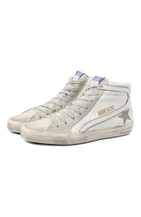 Мужские комбинированные кеды slide GOLDEN GOOSE DELUXE BRAND белого цвета по цене 39950 руб., арт. GMF00115.F000324 | Фото 1 Мужские комбинированные кеды slide GOLDEN GOOSE DELUXE BRAND белого цвета, арт. GMF00115.F000324 | Фото 1