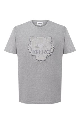 Мужская хлопковая футболка KENZO светло-серого цвета по цене 12900 руб., арт. FA65TS0654YI | Фото 1 Мужская хлопковая футболка KENZO светло-серого цвета, арт. FA65TS0654YI | Фото 1