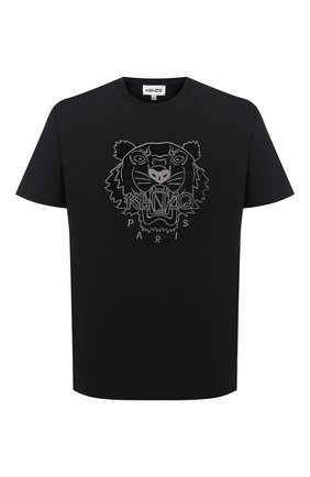 Мужская хлопковая футболка KENZO черного цвета по цене 11700 руб., арт. FA65TS0654YI | Фото 1 Мужская хлопковая футболка KENZO черного цвета, арт. FA65TS0654YI | Фото 1