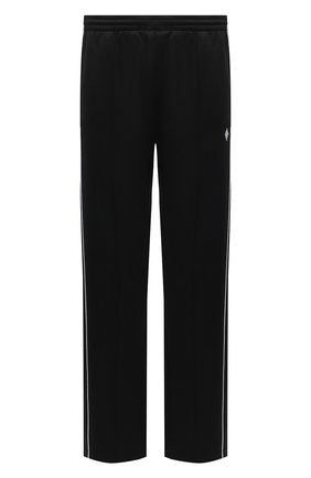 Мужские брюки MARCELO BURLON черного цвета, арт. CMCJ001R21JER001 | Фото 1 (Материал внешний: Синтетический материал, Хлопок; Длина (брюки, джинсы): Стандартные; Стили: Спорт-шик; Случай: Повседневный)