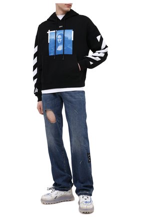 Мужской хлопковое худи OFF-WHITE черного цвета по цене 41600 руб., арт. 0MBB037R21FLE001 | Фото 2 Мужской хлопковое худи OFF-WHITE черного цвета, арт. 0MBB037R21FLE001 | Фото 2