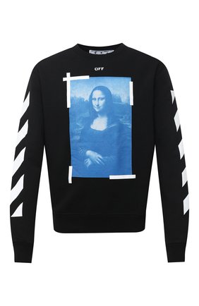 Мужской хлопковый свитшот OFF-WHITE черного цвета по цене 39000 руб., арт. 0MBA025R21FLE003 | Фото 1 Мужской хлопковый свитшот OFF-WHITE черного цвета, арт. 0MBA025R21FLE003 | Фото 1